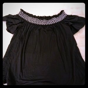 gray american eagle off-the-shoulder top